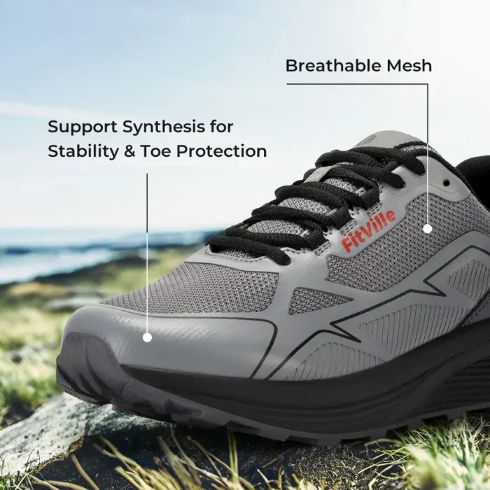 Chaussures pour hommes chaussures de course de fond antidérapantes confortables respirantes pour les personnes avec pieds gonflés avec baskets de soutien de la voûte plantaire