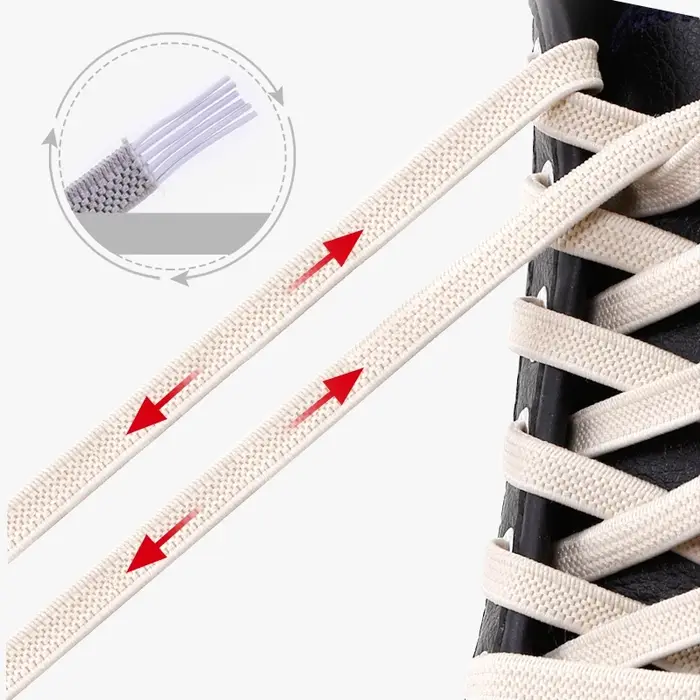 Lacets de chaussures sans cravate lacets élastiques baskets lacets plats sans attaches lacet rapide 