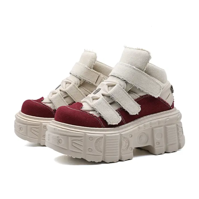 2026 gothique cheville Rock bottes nouveau Style Punk femmes chaussures à lacets talon hauteur 6CM plate-forme