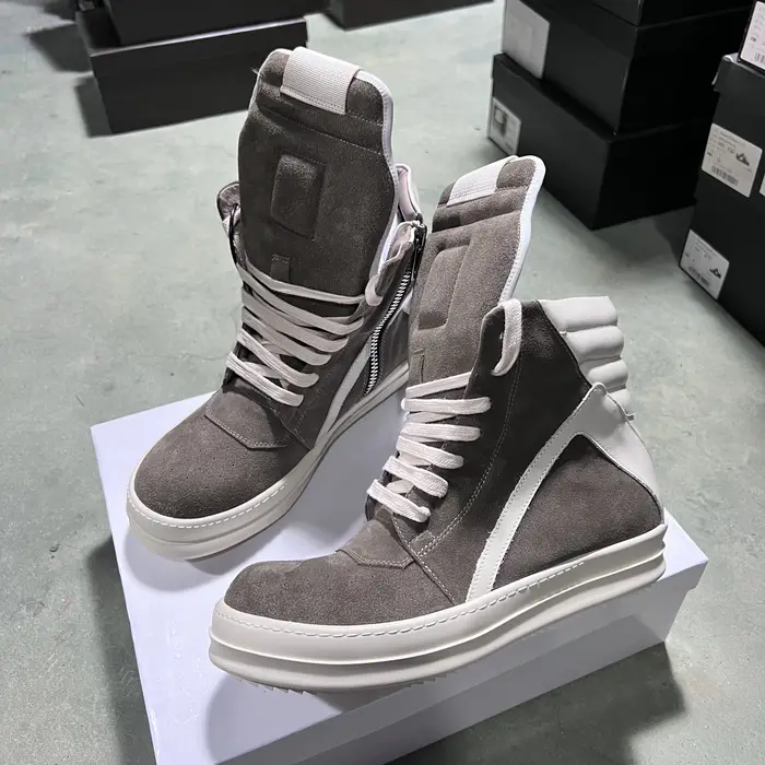 Marque décontracté hommes chaussure haut femmes Sneaker qualité marron Geobasket vache daim fermeture éclair luxe semelle épaisse plat bottine