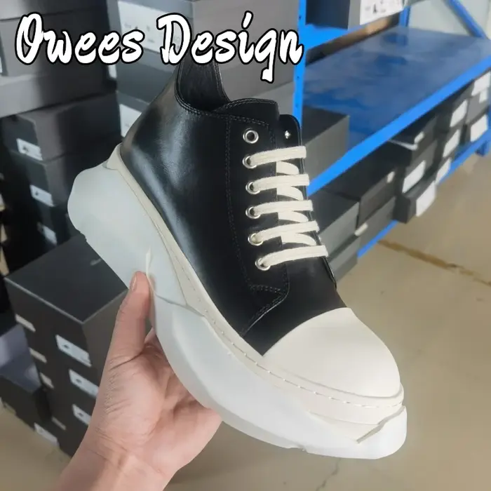 Marque décontracté femmes en cuir véritable chaussures basses plate-forme hommes à lacets chaussure