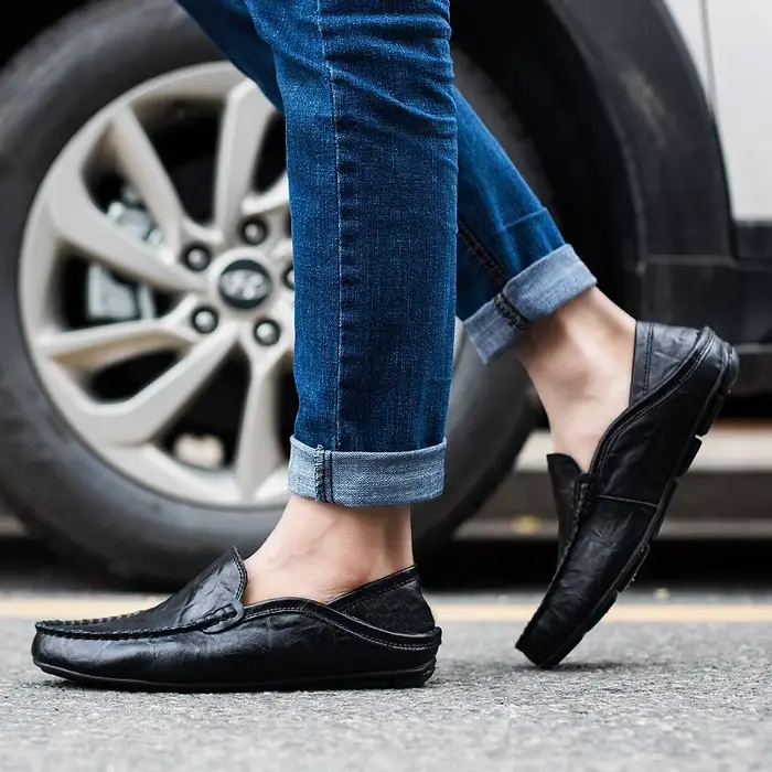 Chaussures décontractées en cuir pour hommes, mocassins de mariage, nouvelles chaussures en daim gra
