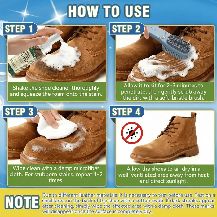Kit de Nettoyage pour Chaussures en Daim et Nubuck – Mousse Nettoyante