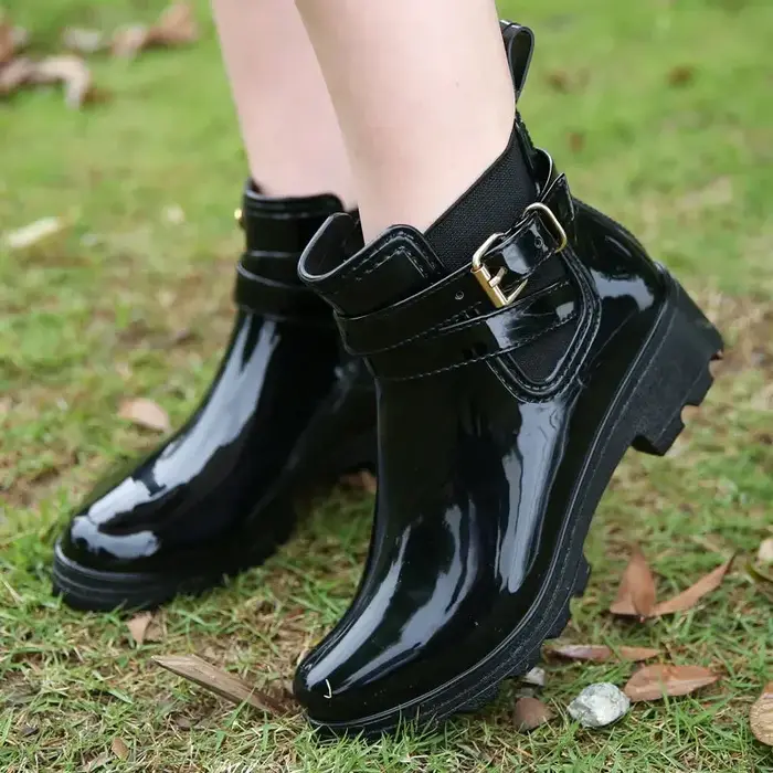 Bottes de pluie en cuir Pu pour femmes