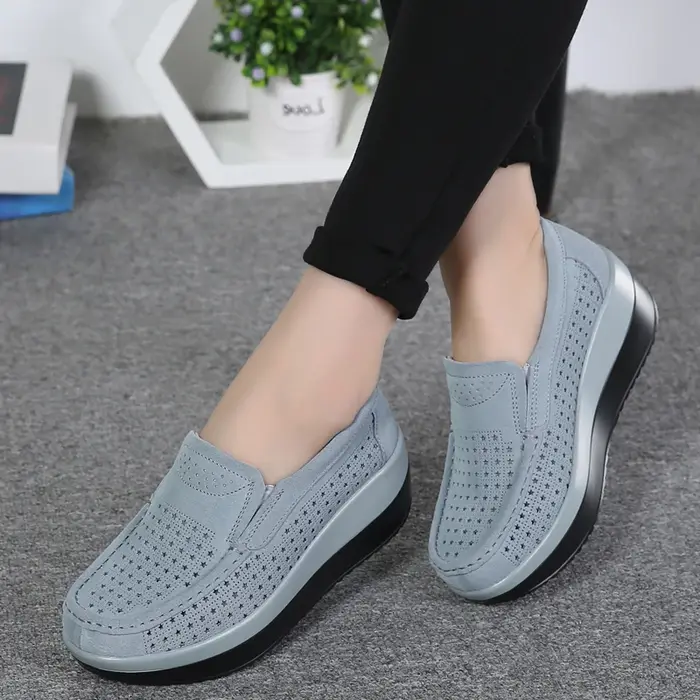 WIENGuitar-Baskets plates en cuir suédé pour femmes