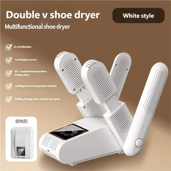 Sèche-chaussures Sèche-chaussures électrique portable 180 ° Écran intelligent pliable pour chaussures, gants, chapeaux, chaussettes, bottes de Ski