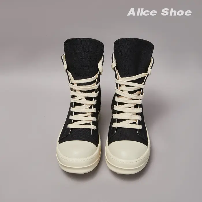 Marque hommes chaussure décontracté haut femmes Sneaker qualité noir bottine concepteur en cuir fermeture éclair trou