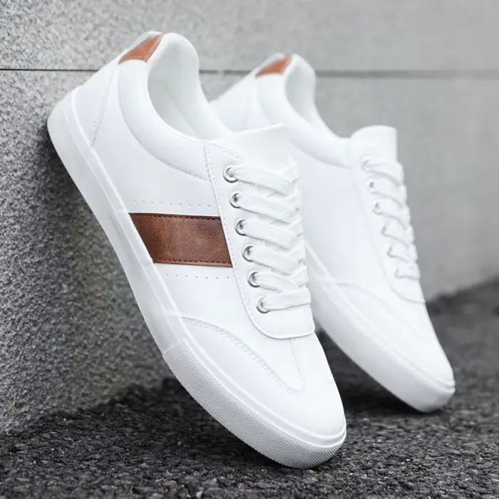 Chaussures de sport décontractées à la mode pour hommes - Design à lacets à bout rond