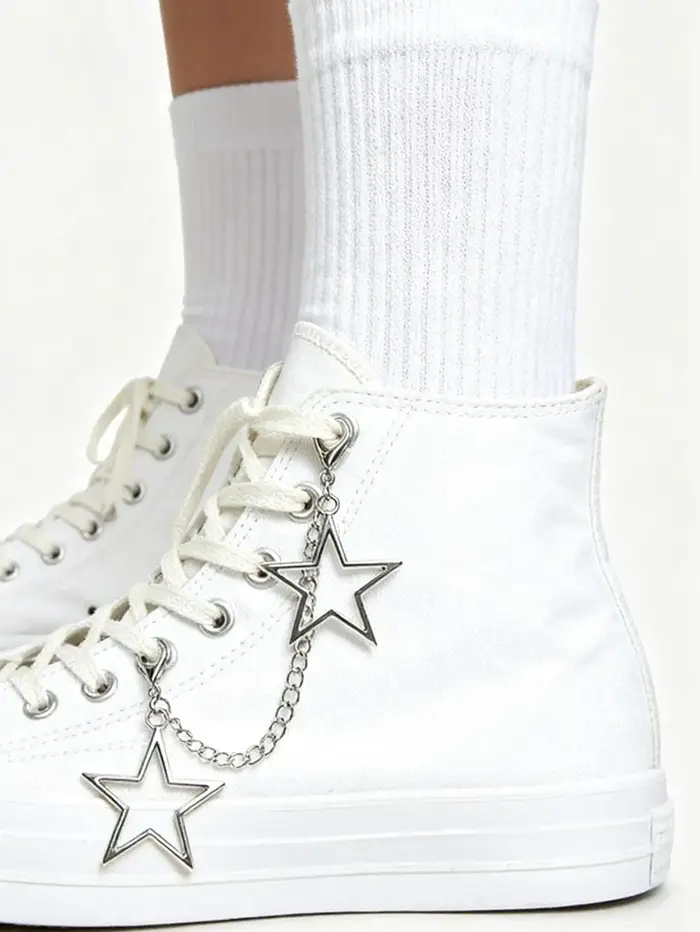 Accessoires de décoration de chaussures de style hip-hop en forme d'étoile punk grunge 2 pièces