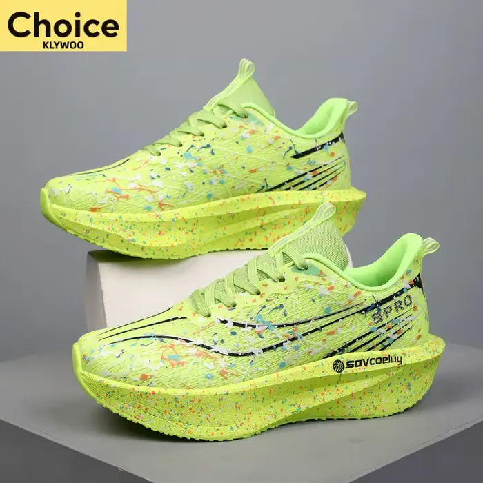 Chaussures de course avec plaque en carbone, spécialité marathon, respirantes, légères, confortables
