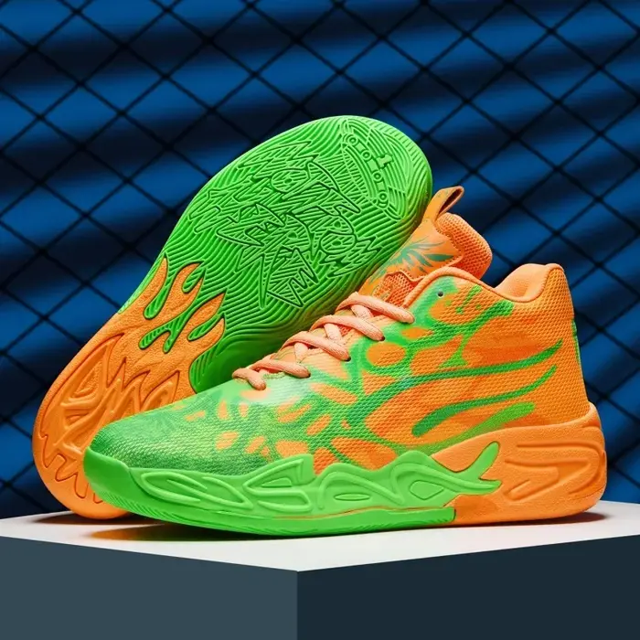 Chaussures de basket-ball montantes pour hommes, respirantes, amortissantes, antidérapantes, pour terrain extérieur, entraînement professionnel, chaussures de sport