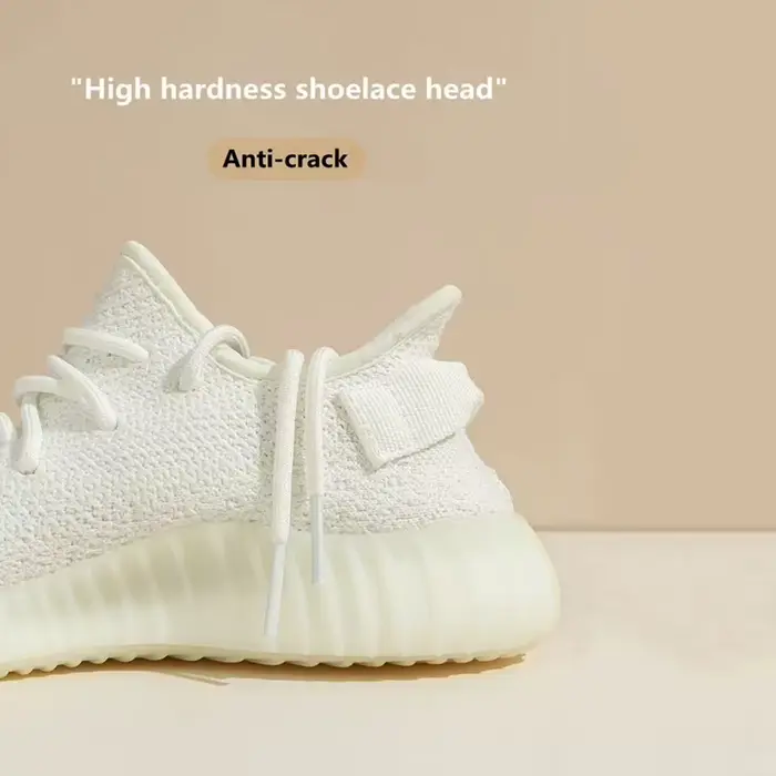 Yezy-Lacets Ronds en Polyester Blanc Cassé pour Chaussures de dehors