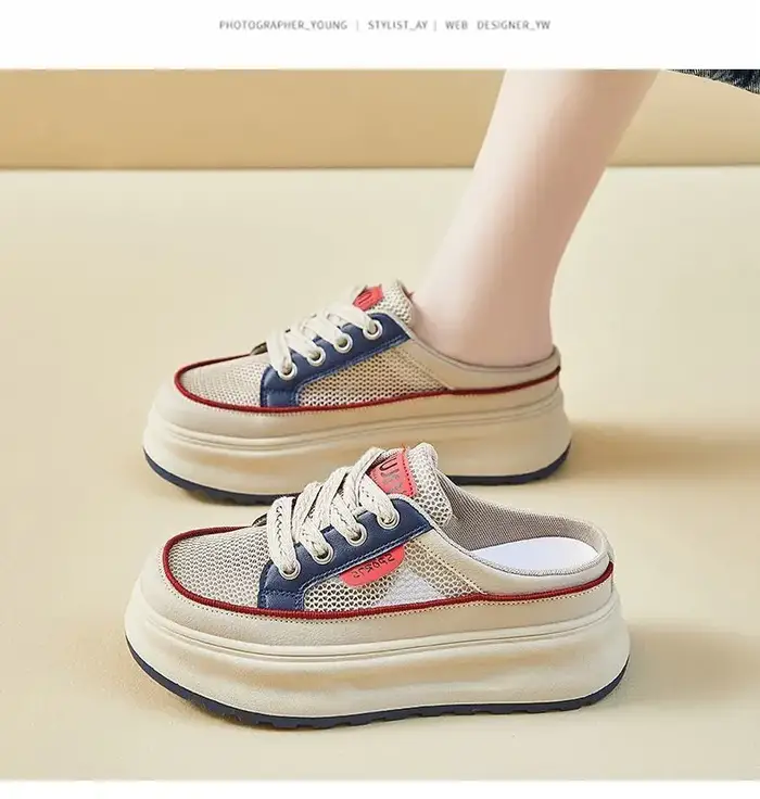 Chaussures à semelle épaisse pour femmes, pantoufles de sport, chaussures décontractées à la mode po