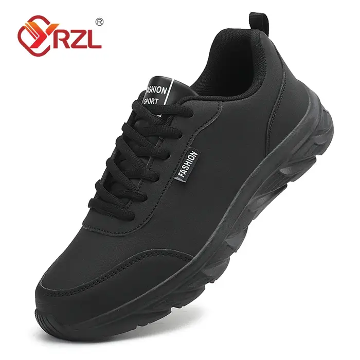 YRZL hommes chaussures de course baskets en cuir imperméables