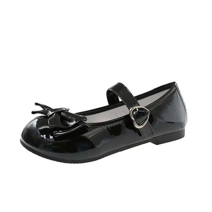 Chaussures Lolita Mary Jane pour femmes, chaussures plates à bout rond avec nœud papillon, style mig