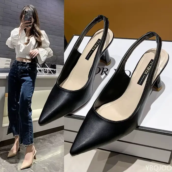 Nouvelles sandales à talons hauts pointus pour femmes, chaussures décontractées à bout peu profond,