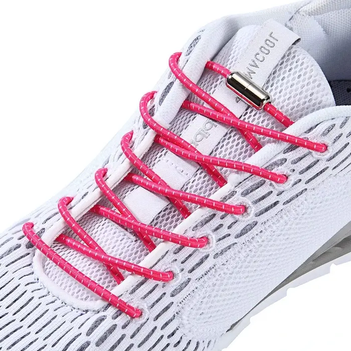 Lacets élastiques réfléchissants unisexe, fermeture rapide, pratique, bout en métal, chaussure ronde