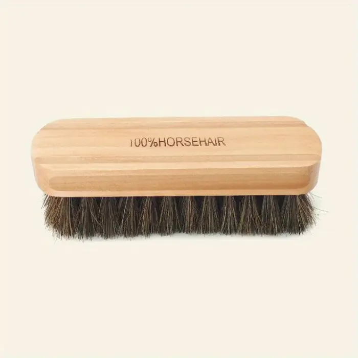 Brosse à chaussures en crin de cheval, brosse de nettoyage pour chaussures, brosse à polir le cuir, 