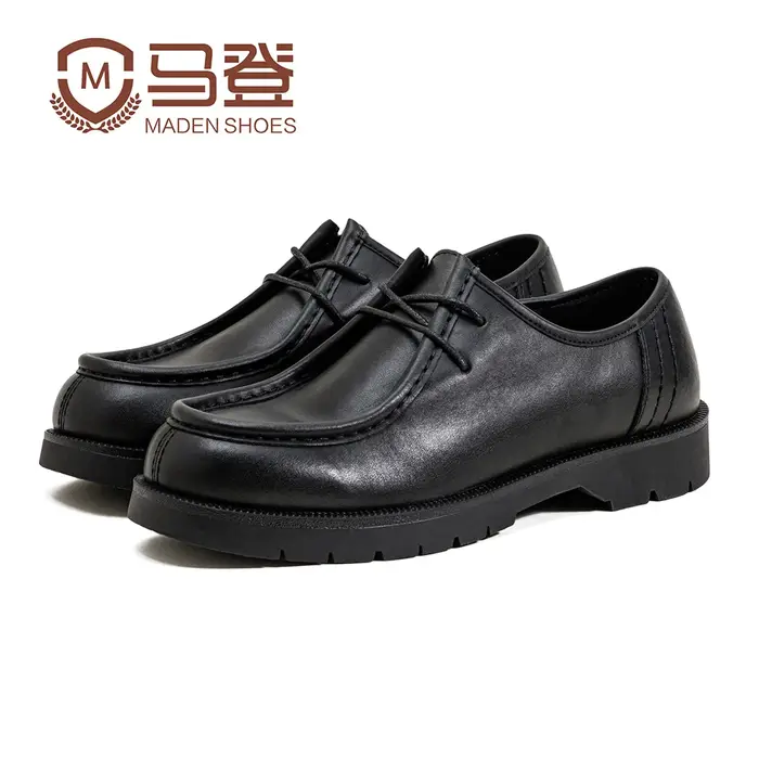 Chaussures Derby vintage noires pour hommes Maden