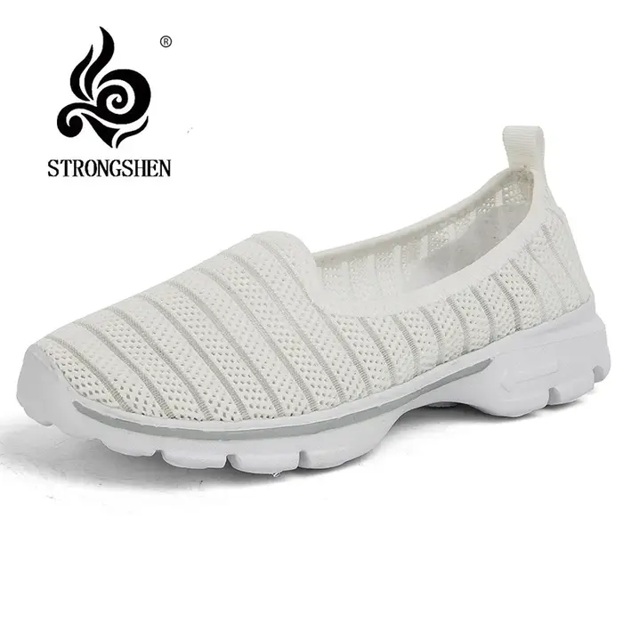 STRONGSHEN – baskets d'été pour femmes, chaussures plates à enfiler, mocassins de marche décontracté