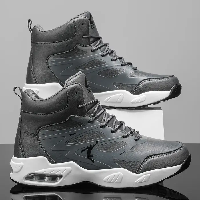 Chaussures de basket-ball à tige haute pour hommes, baskets à coussin d'air, antidérapantes, respirantes, chaussures de sport pour hommes, entraînement en plein air, chaussures de sport