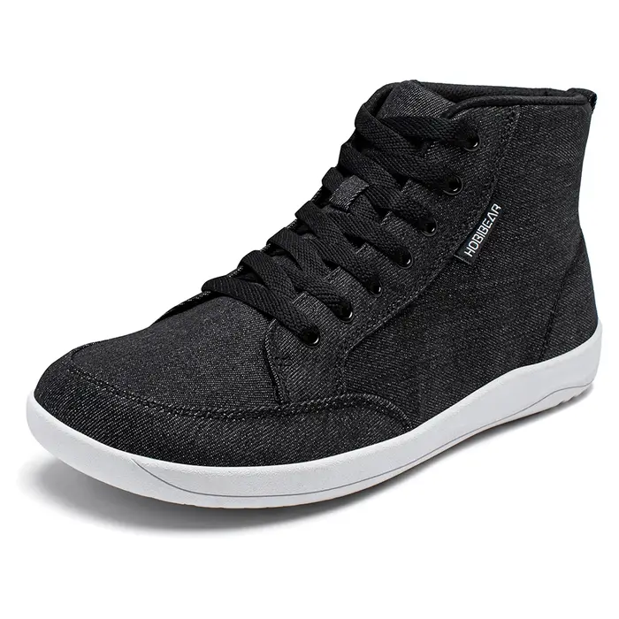 HOBIBEAR chaussures mi-hautes pieds nus unisexe boîte à bout large baskets en toile zéro goutte à la