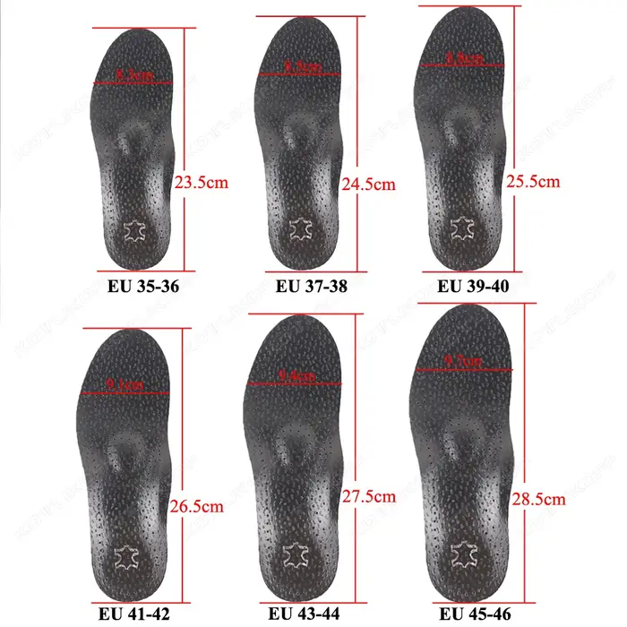 Semelles intérieures en cuir pour chaussures