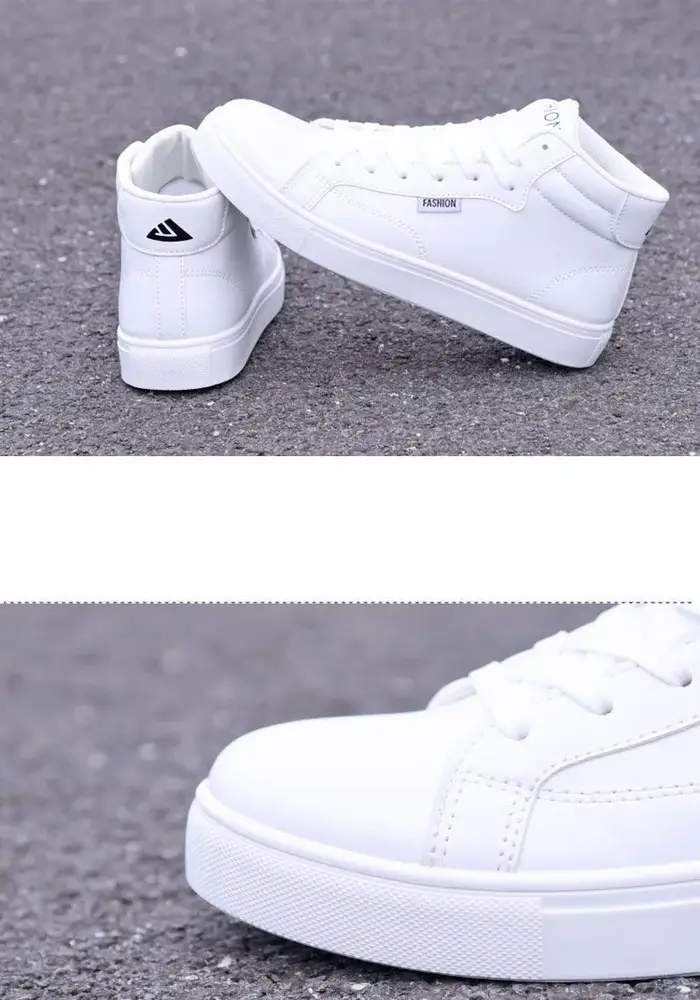 Baskets blanches en Faux cuir pour hommes