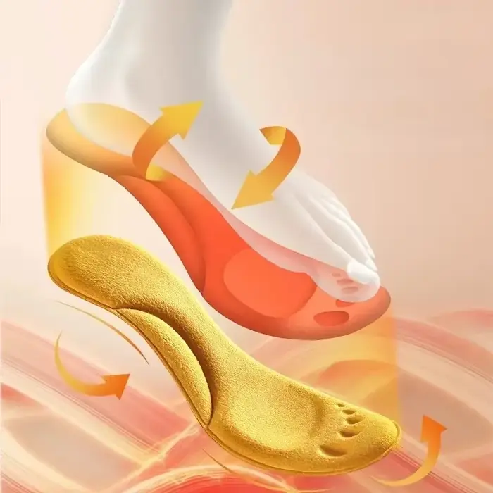 Semelles intérieures souples en PU Orth4WD pour hommes et femmes, chaussures de course respirantes, absorption des chocs, coussretours de soutien de la voûte plantaire