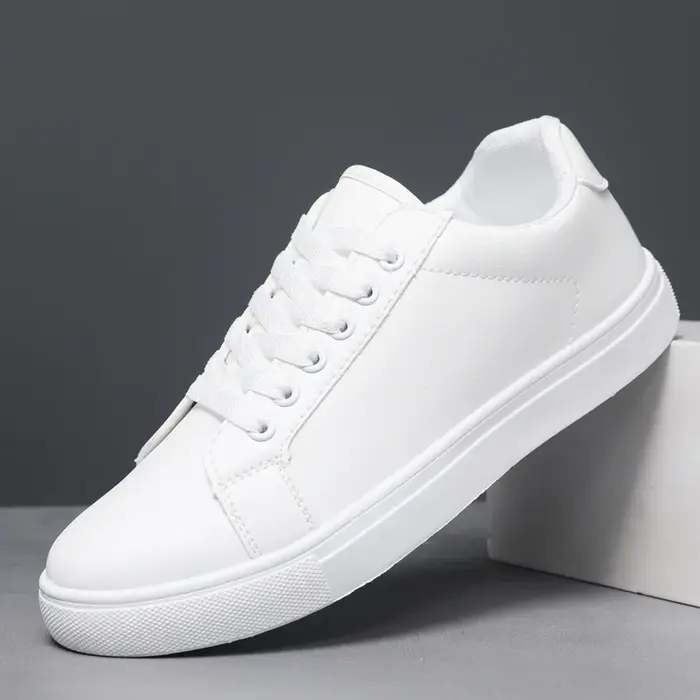 Blanc noir hommes chaussures confortables chaussures de Skateboard décontractées hommes solide loisi