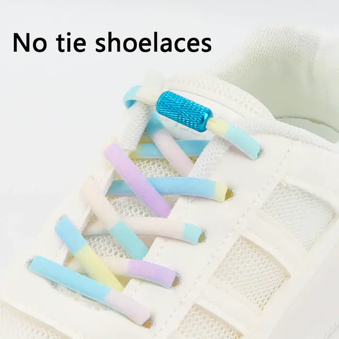 Lacets de tennis élastiques colorés pour enfants et adultes, baskets rondes arc-en-ciel, accessoires