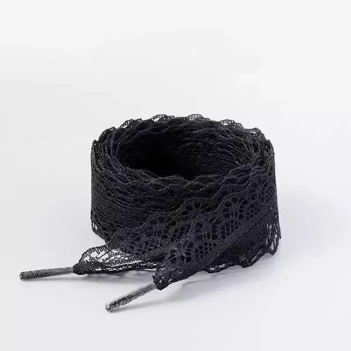 Lacets de style ballet en dentelle noire et blanche de 120 cm pour femmes et filles