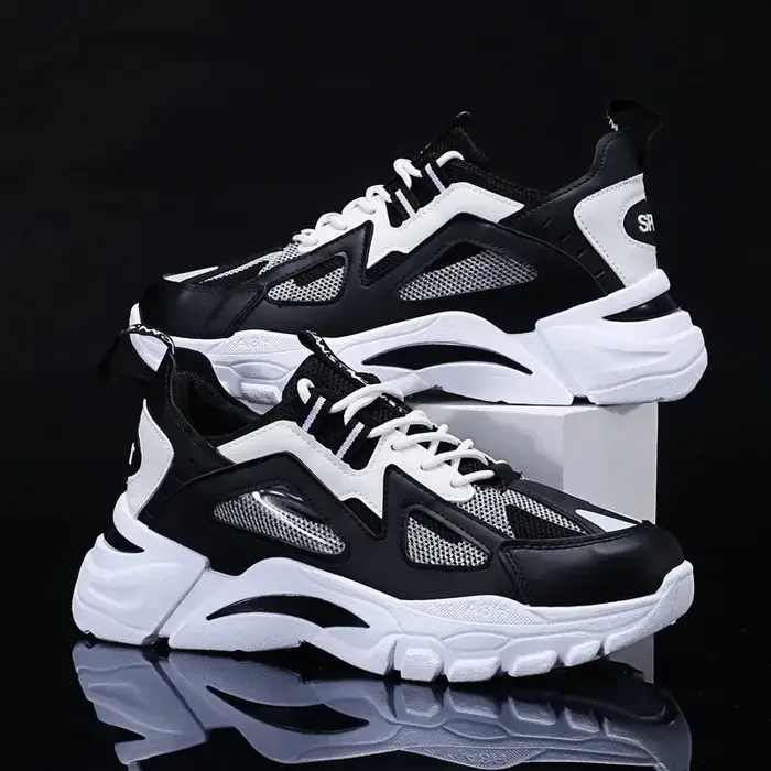 Chaussures de sport tendance pour hommes, baskets épaisses légères et respirantes, chaussures de mar