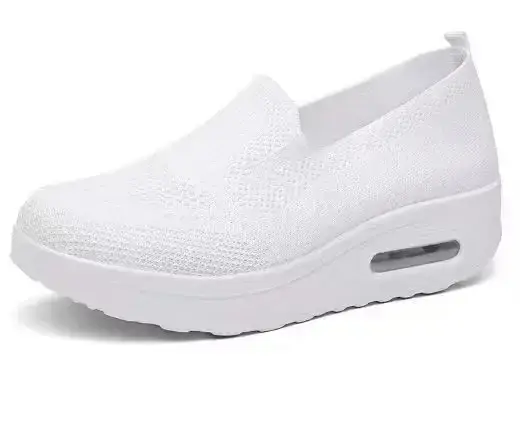 Chaussures de Sport pour femmes, coussin d'air à fond épais, Surface en filet décontractée, rehausse