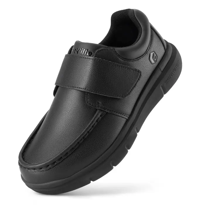 FitVille-Chaussures en cuir à coupe large pour hommes, chaussures de marche pour diabétiques, chauss