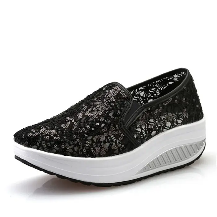 BeckyWalk-Baskets Plates à Plateforme pour Femme