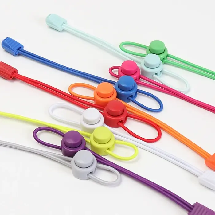 Lacets élastiques à ressort ronds, verrouillage en plastique, usure rapide en 1 seconde, sans cravat