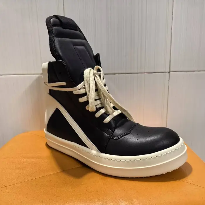 Baskets montantes classiques en cuir orange R-o