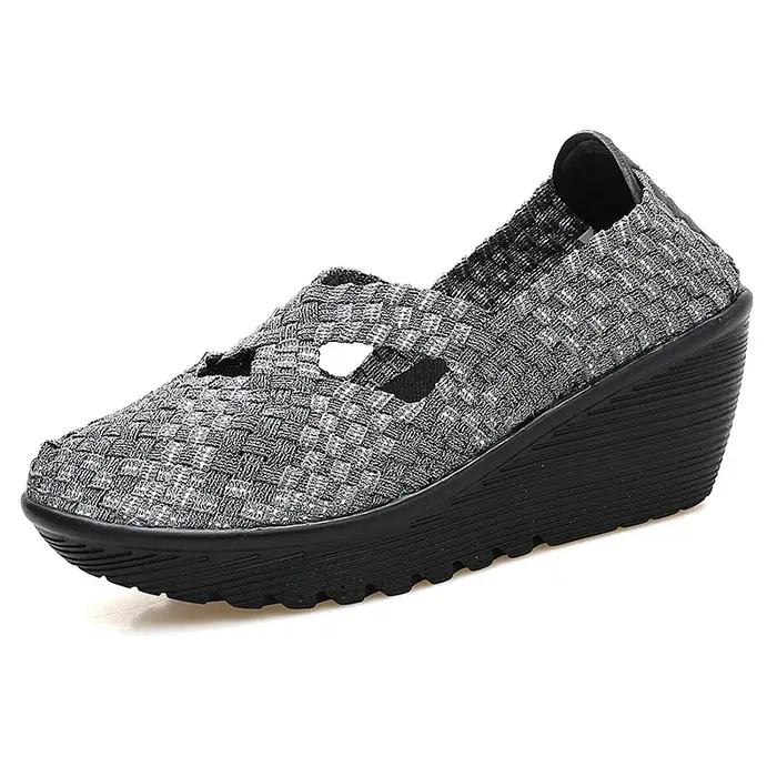Chaussures à plateforme tissées à la main pour femmes