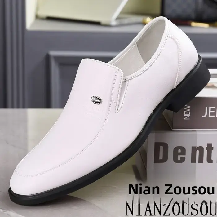 Chaussures en cuir véritable à semelle souple pour hommes