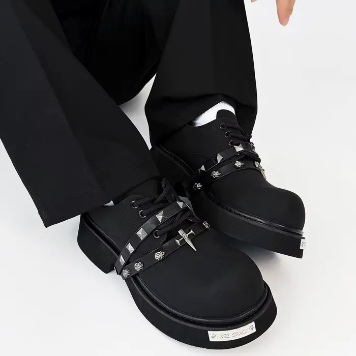 Hommes femmes à semelles épaisses grosse tête rétro Derby chaussures mode haute qualité en cuir chau