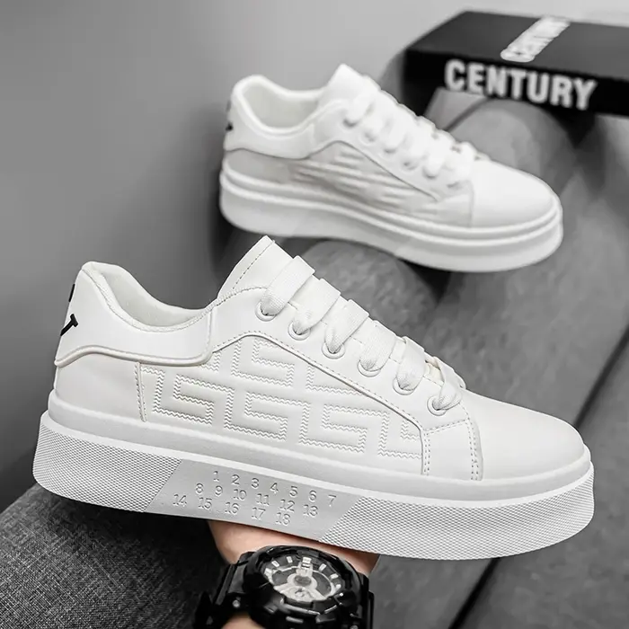 Baskets plateforme respirantes pour hommes – Collection été-automne 2026 – Chaussures de sport décontractées blanches confortables à lacets