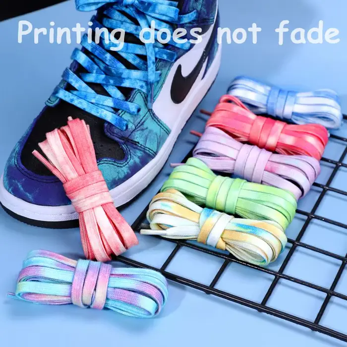 Tie-dye Air Force One lacets lacets plats chaussures lacets pour baskets chaussure dentelle unisexe