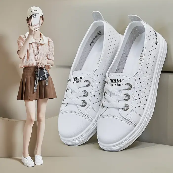 Chaussures plates femmes blanc