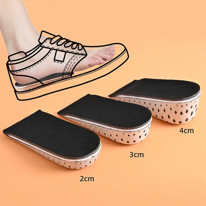 1 paire de semelles intérieures respirantes en mousse à mémoire de forme pour augmenter la hauteur