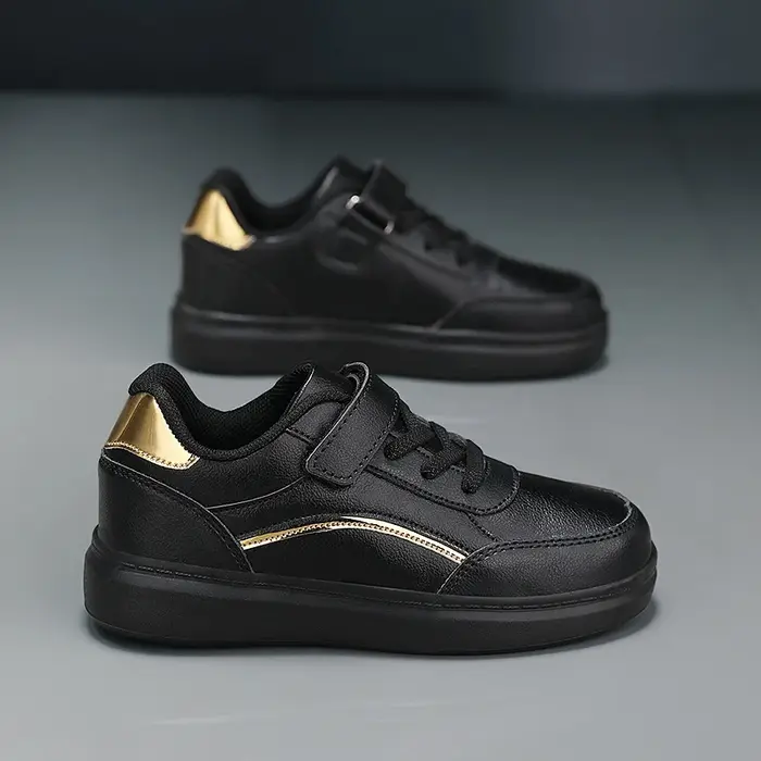Baskets blanches en cuir PU pour enfants