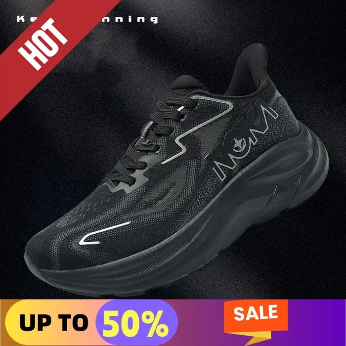 Baskets Marathon chaussures de sport pour hommes amorti plat résistant à l'usure baskets maille respirant plate-forme chaussures de course souples pour homme