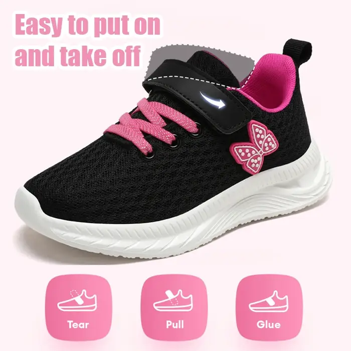 Chaussures de course de sport pour filles avec Velcro