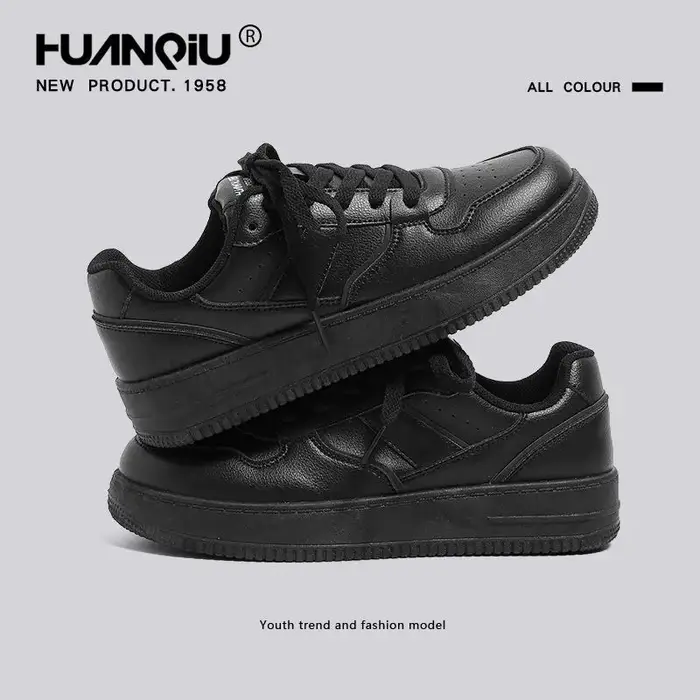 Nouvelles baskets basses respirantes pour femmes noires, semelle épaisse, polyvalentes, chaussures d