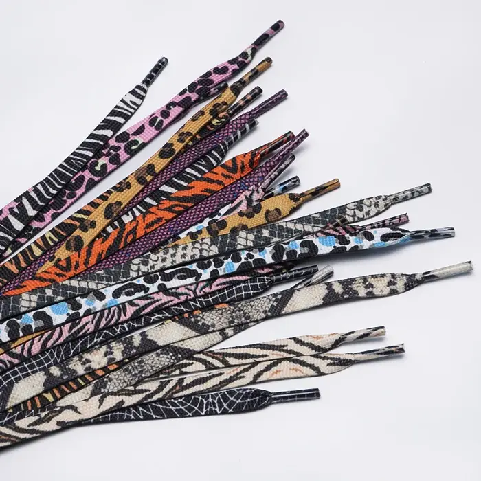 4 paires de lacets plats à imprimé léopard, lacets alternatifs à motif animal pour chaussures de spo